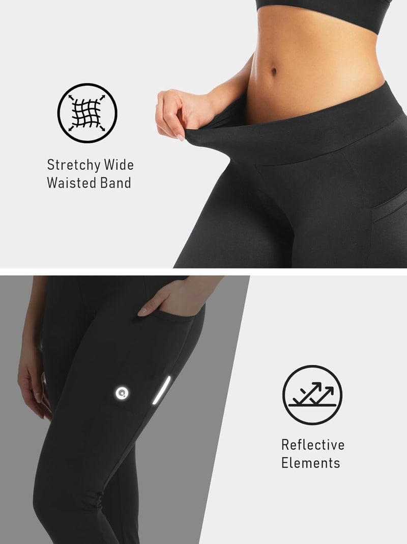 qualidyne Women's 4D Padded Bike Pants, Thermal Fleece-Lined with Pockets, Full-Length Winter Cycling Tights for Cold Weather - Image 5